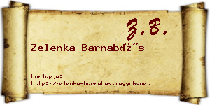 Zelenka Barnabás névjegykártya